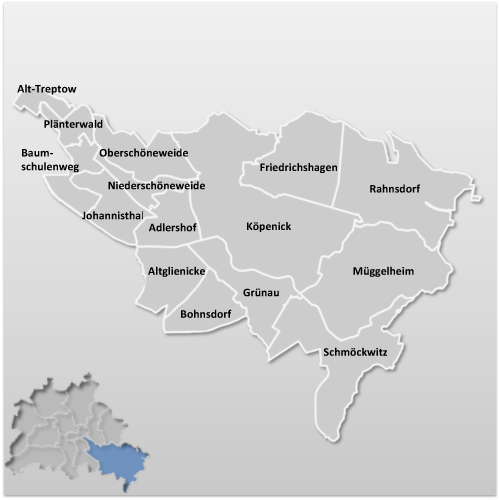 Karte Bezirk Berlin Treptow-Köpenick