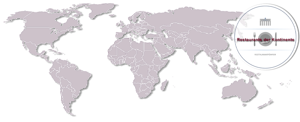 Weltkarte mit Küche der Kontinente